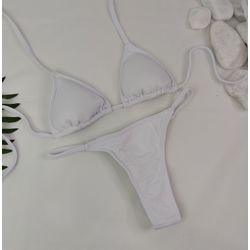 Conjunto Fio Dental Branco Liso - CARIOKAS MODA PRAIA