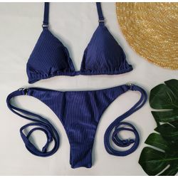 Lacinho Argolas Azul Marinho Canelado - CARIOKAS MODA PRAIA