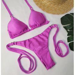 Lacinho Argolas Rosa Canelado - CARIOKAS MODA PRAIA