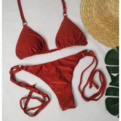 Lacinho Argolas Cobre Canelado - CARIOKAS MODA PRAIA