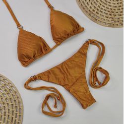 Lacinho Argolas Damasco Canelado - CARIOKAS MODA PRAIA