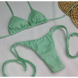  Lacinho Summer Lurex Verde Água - CARIOKAS MODA PRAIA