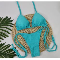 Lacinho Summer Azul Piscina Canelado - CARIOKAS MODA PRAIA