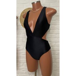 Maiô Decote Preto Canelado - CARIOKAS MODA PRAIA