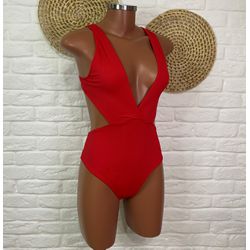 Maiô Decote Vermelho Liso - CARIOKAS MODA PRAIA