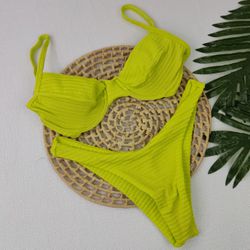 Conjunto Meia Taça Duda + Asa Delta Santorini Lima - CARIOKAS MODA PRAIA