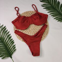 Conjunto Meia Taça Cobre Canelado - CARIOKAS MODA PRAIA