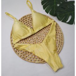 New Comfort Amarelo Canelado - CARIOKAS MODA PRAIA