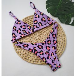New Comfort Onça Lilás Canelado - CARIOKAS MODA PRAIA