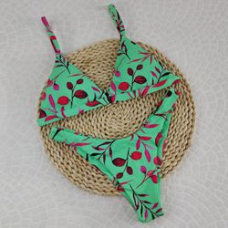 New Comfort Folhagem Verde com rosa - CARIOKAS MODA PRAIA