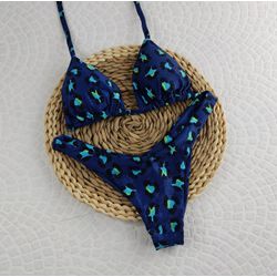 Conjunto Liz Onça Azul Marinho - CARIOKAS MODA PRAIA