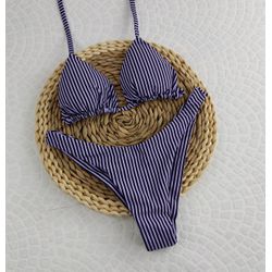 Conjunto Liz Listrado Lilás - CARIOKAS MODA PRAIA