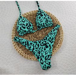 Conjunto Liz Animal Print Verde - CARIOKAS MODA PRAIA