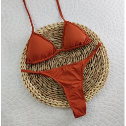 Conjunto Fio Dental Terracota Fluity - CARIOKAS MODA PRAIA