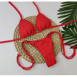 Lacinho Summer Vermelho Liso - CARIOKAS MODA PRAIA