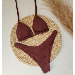 Conjunto Liz Marrom Liso - CARIOKAS MODA PRAIA