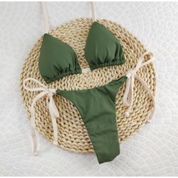 Lacinho Summer Cacto com tiras Marfim - CARIOKAS MODA PRAIA