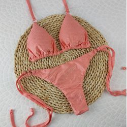 Lacinho Argolas Pêssego Canelado - CARIOKAS MODA PRAIA