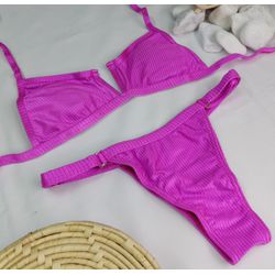 Conjunto Aro V + Ivy Rosa Canelado - CARIOKAS MODA PRAIA