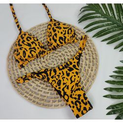 Conjunto Summer Animal Print Mostarda - CARIOKAS MODA PRAIA