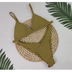 New Comfort Listrado Amarelo - CARIOKAS MODA PRAIA