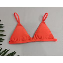 Top Triângulo Fixo Laranja Neon - CARIOKAS MODA PRAIA