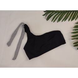 Top Faixa Preto - Tira Listrado Branco - CARIOKAS MODA PRAIA