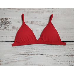 Top Triângulo Fixo Vermelho Scarlet - CARIOKAS MODA PRAIA