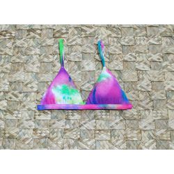 Top Triângulo Fixo Tie Dye Arco Iris - CARIOKAS MODA PRAIA