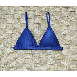 Top Triângulo Fixo Azul Marinho Canelado - CARIOKAS MODA PRAIA