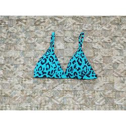 Top Triângulo Fixo Animal Print Verde - CARIOKAS MODA PRAIA