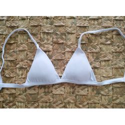 Top Triângulo Fixo Branco - CARIOKAS MODA PRAIA