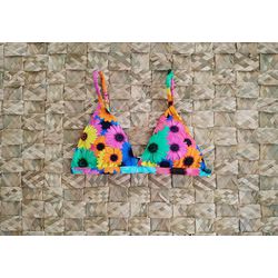 Top Triângulo Fixo Margaridas - CARIOKAS MODA PRAIA