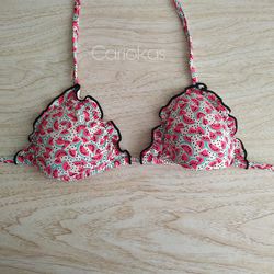 Top FruFru Melancia Caroço - CARIOKAS MODA PRAIA