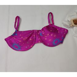 Top Meia Taça Constelação Rosa Canelado - CARIOKAS MODA PRAIA