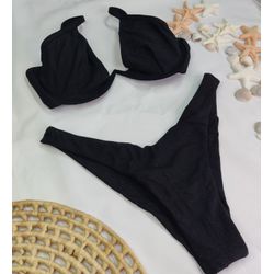 Aro W Lurex Preto - CARIOKAS MODA PRAIA