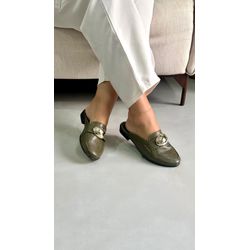 Mule Peça Orgânica 2 cm_3162- Verde - 3162- Verde - Karina Bertozi Calçados Femininos