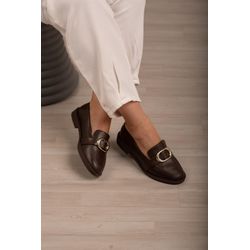 Mocassim Fivela Oval - 3207- Marrom - 