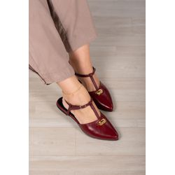 Sapatilha Slingback c/ Peça metal - 3246- Marsala - 