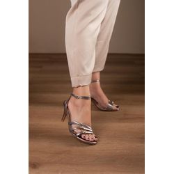 Sandália Salto Fino 3 Fivelas FESTA 7 cm_333- Prat... - 