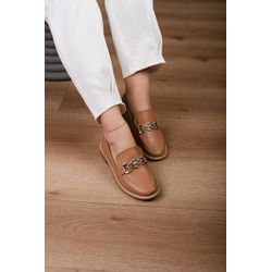 Mocassim Fivela Elo Luxo - 345- Caramelo - 