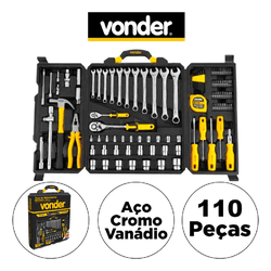 JOGO DE FERRAMENTAS COM MALETA 110 PEÇAS VONDER - Loja do Cafeicultor