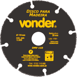 Disco Para Madeira 110mm Dmv110 - Vonder - Casa Anzai