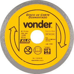 Disco Diamantado Para Porcelanato 110mm - Vonder - Casa Anzai