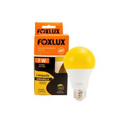 LAMPADA LED BULBO COLORIDA 7W AMARELA FOXLUX - Casa Anzai