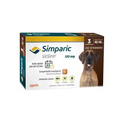 Simparic 120mg 40,1 A 60kg Caixa C/3 Comprimidos - Casa Anzai