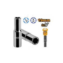 SOQUETE SEXTAVADO LONGO INGCO 1/2 POL 19MM - Casa Anzai