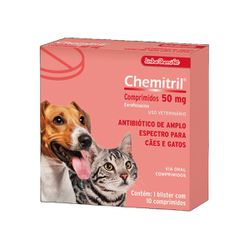 Chemitril 50mg Antibiótico Amplo Espectro Cães Gat... - Casa Anzai
