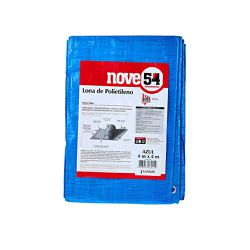 Lona polietileno 4x4m azul 100 micras leve - Nove5 - Casa Anzai