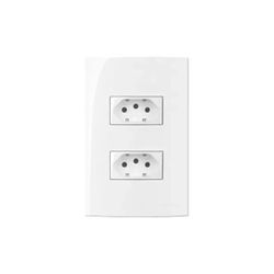 MG CONJ 2 TOMADAS SLEEK 20A 4X2 BRANCO - Casa Anzai